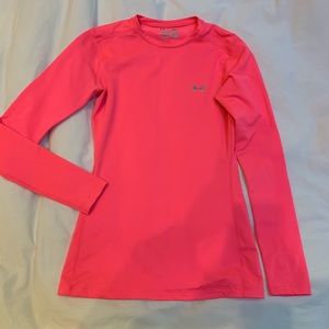 Under Armour Fitted Long Sleeve neon pink Top